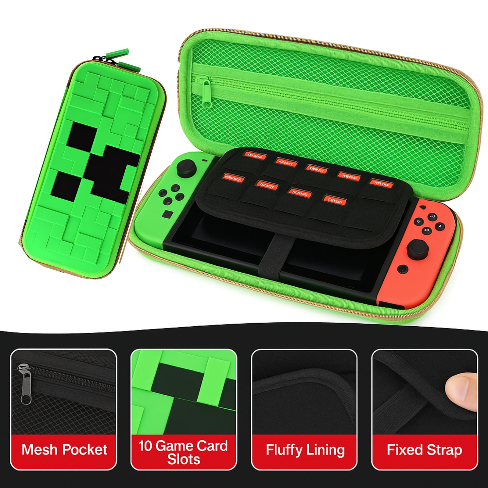 Switch Carrying Case Compatible - Green - Image 4