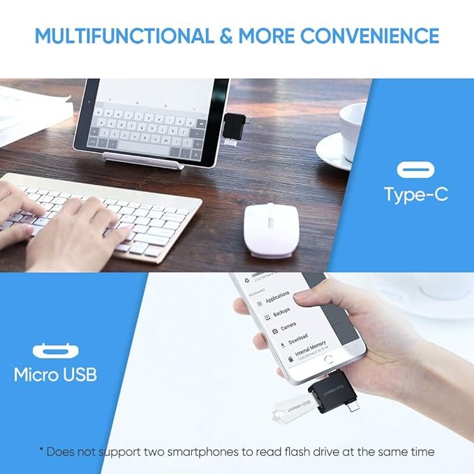UGREEN Micro USB male & USB-C male to USB-A female adapter - Image 3