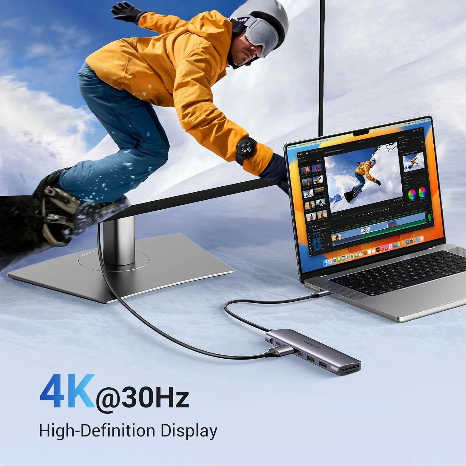 UGREEN 7-in-1 USB-C to HDMI/USB-A/USB-C/SD/Micro-SD USB 3.2 Gen 1hub - Image 4